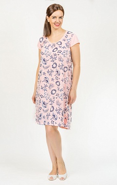 Сорочка с коротким рукавом, розовый (566-2)