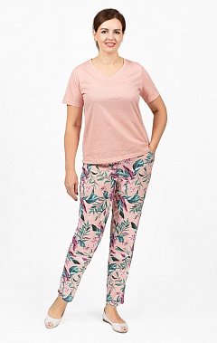 Пижама с брюками, розовый (681-1)