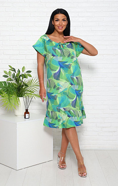 Платье трикотажное (00998, зеленый)